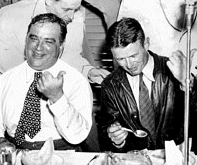 Corrigan (right), with Mayor Fiorello LaGuardia