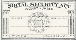 Original 1936 Social Security Number card