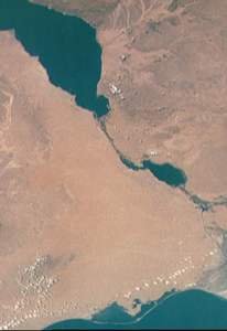 Satelite view of Suez Canal